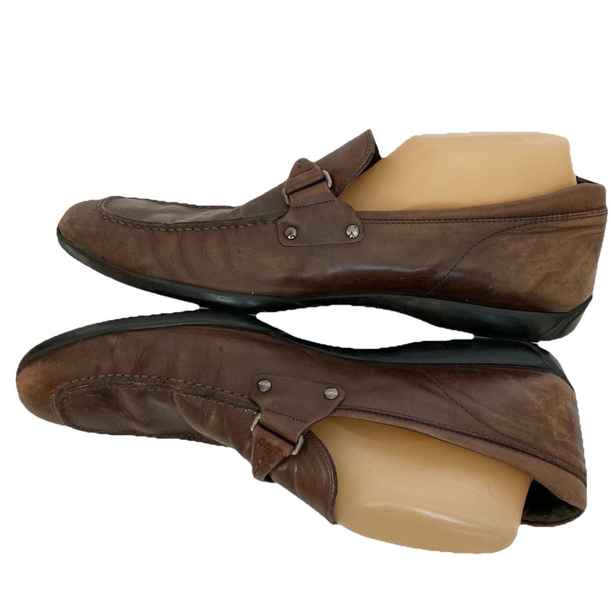 Tods Brown Leather Bit Strap Loafers Dress Shoes Mens 9.5 