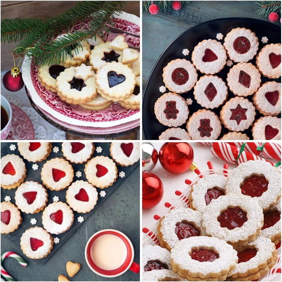 Set di 8 tagliabiscotti natalizi Linzer in acciaio inossidabile - Immagine 3 di 4