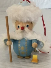 Steinbach FATHER FROST Christmas Ornament Germany 3.25” Vntg Wooden FREE SHIP