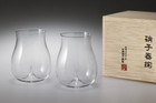 SHOTOKU GLASS Usuhari Pair Glass Daiginjo Sake Cold Wooden Box Made in Japan NEW