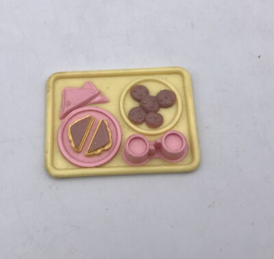 Fisher Price Loving Family Dollhouse LUNCH TRAY Plate Setting Sandwich Cookies 
