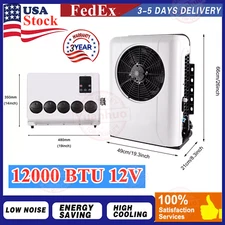 12V 12000BTU Air Conditioner Mini Split A/C For Semi Trucks Bus RV Caravan Vans