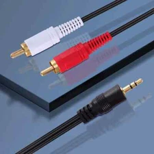 Stereo Audio Y-Harness 3.5mm to RCA Lead 2RCA-AUX Wire 2-RCA to 3.5mm Adapter