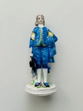 Vintage Maruyama Porcelain Blue Boy Figurine Made in Occupied Japan