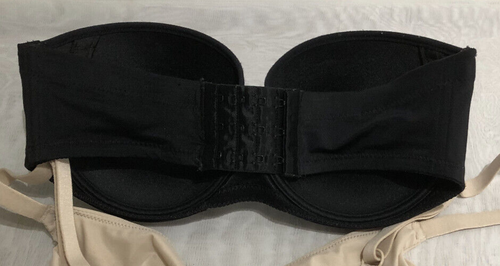 2 X BLACK AND BEIGE WIRED BRAS SIZE 32D M&S CHANTELLE - Picture 5 of 8