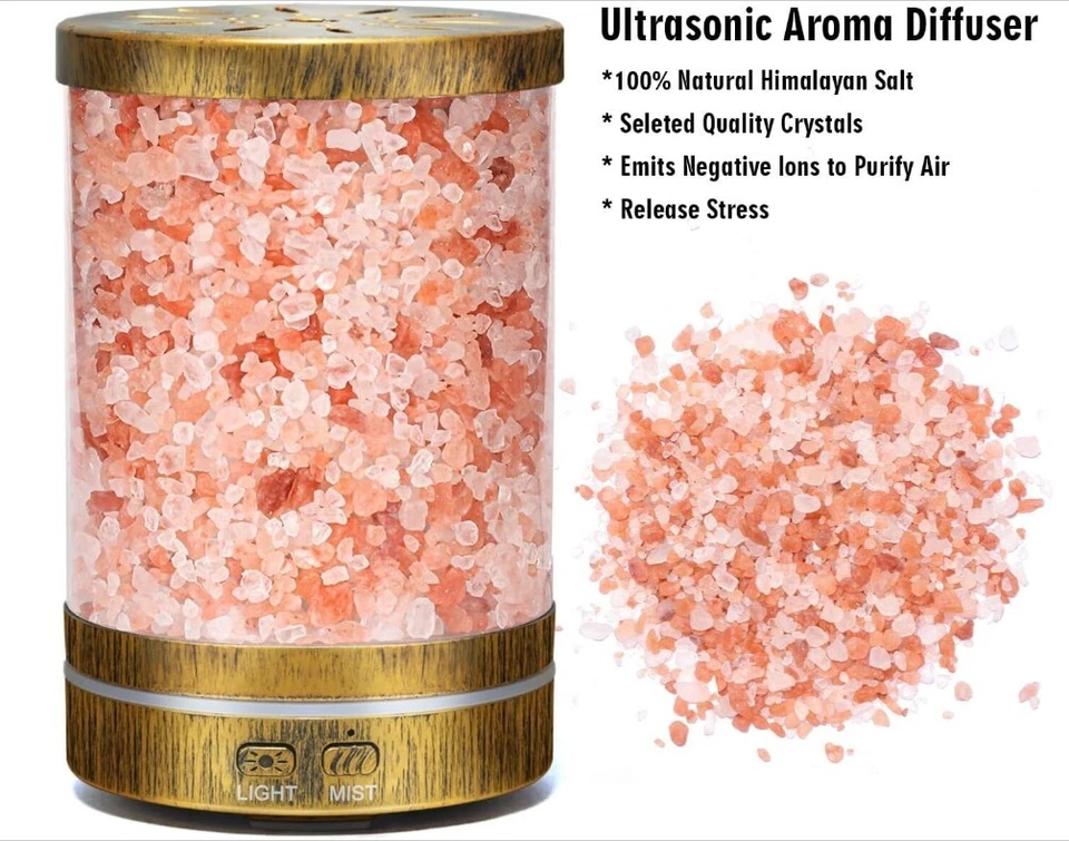Lámpara de Sal del Himalaya Difusor de Aromaterapia Cambio de Color Aceite Esencial Humidificador Foto 2 de 4