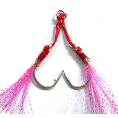 10 Pairs Jig Assist Double Hook Metal Jig Carbon Steel Slow Jig Hook Saltwater