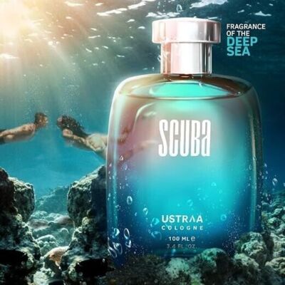 Ustraa Scuba Cologne - 100ml - Perfume for Men lively, spicy, deep aquatic notes