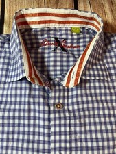 Robert Graham X Men  s Shirt Flip Cuff Button Up Tailored Fit Large Purple White