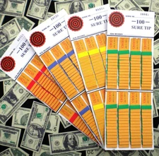 ( 4 Lot ) ~ 100 SURE TIP BOARDS {00 to 99} SPORT SCORES Pull Tab Jar Tickets