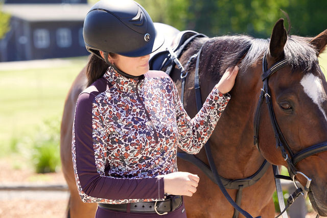 Kerrits Breeze Ice Fil Long Sleeve Shirt Print - Terracotta Springtime