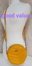 Borsa a tracolla donna David Jones colore giallo ecopelle misura piccola