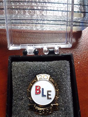 Goldtone 20 yr BLE Service Pin,Brotherhood of Locomotive Engineers,Railway train