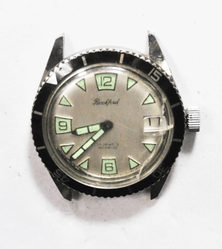 Vintage Rockford 17 Jewels Manual Wind Wristwatch Bennett 1803 35mm Sport Diver - Picture 2 of 6