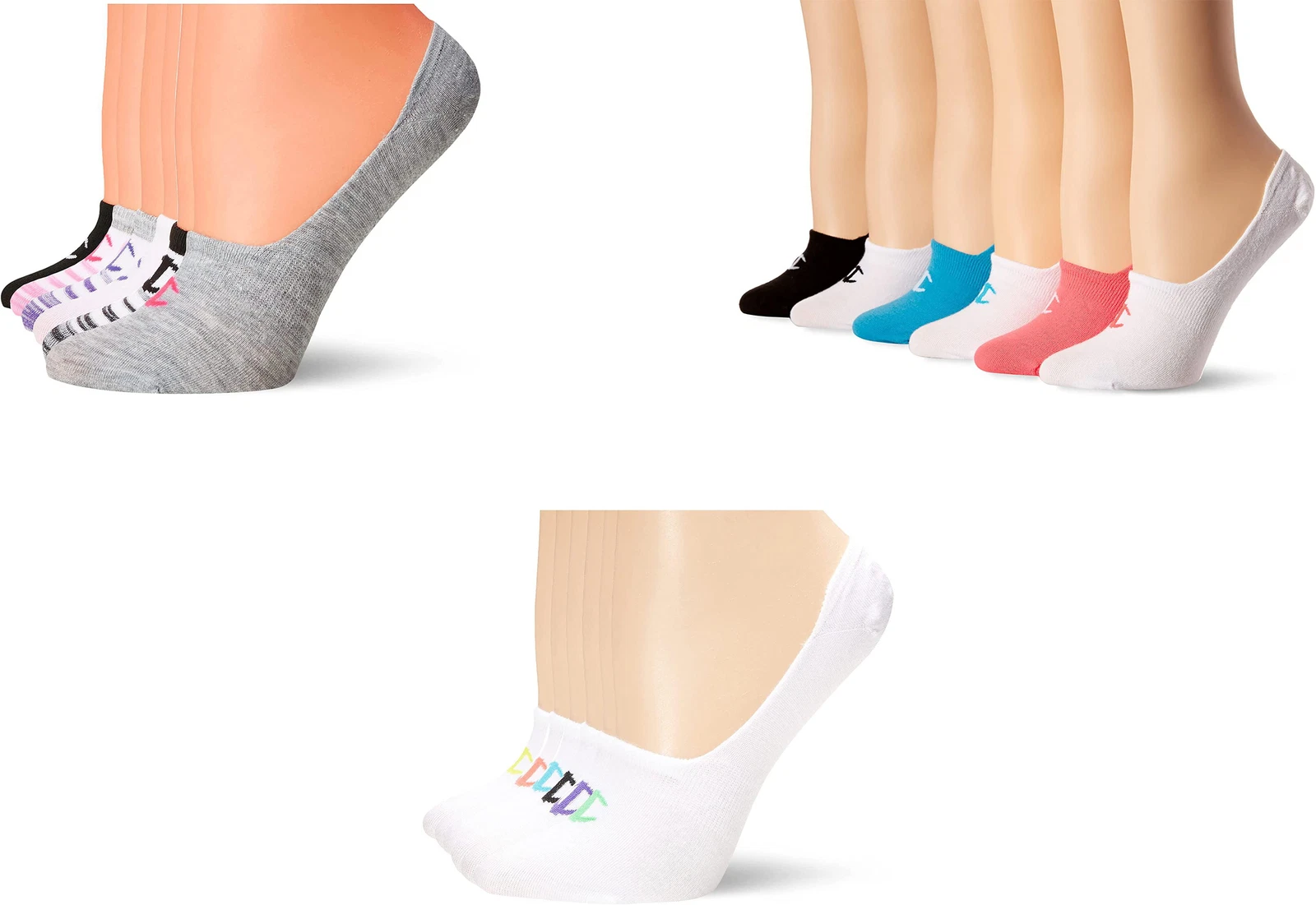 Champion Women's Double Dry Performance Invisible Liner Socks (6 Pairs)