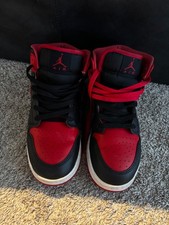 Nike Air Jordan 1 Mid Bred Black Red DQ8423-060 Size US 7Y / EU 40