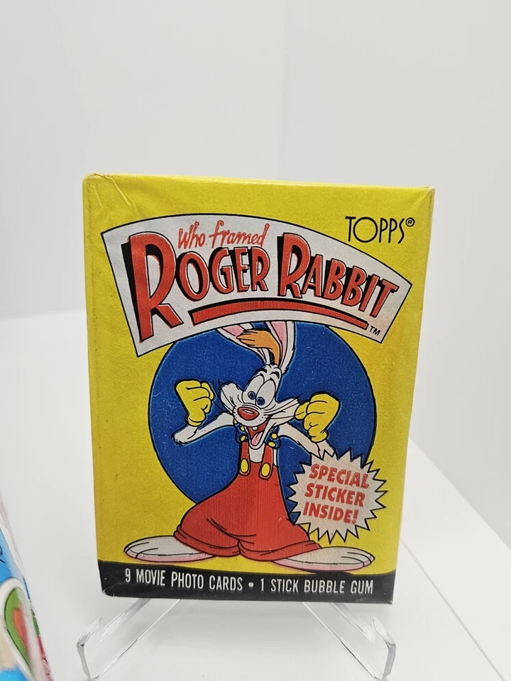1x Vintage Trading Cards Packs Who Framed Roger Rabbit Topps Wax Vintage Sealed - image 2 of 3