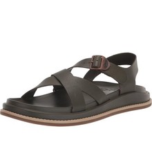 Chaco Townes Sz 7 M EU 38 Women's Leather Strappy Sandals Olive Night JCH109474