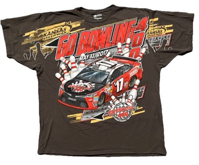 Nascar Racing Kansas Speedway 2017 Go Bowling 400 Full Print Y2K T-shirt. 2XL.