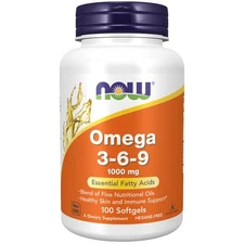 Now Omega 3 6 9 Nutritional Supplement 100 Softgels For Skin And Immune Health
