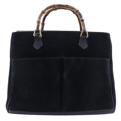GUCCI Bang Boot Tote Bag Old Gucci black Suede Women