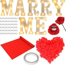Romantic Proposal Decorations Kit Large Marry Me Letters as the picture shown 