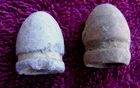 (2) DUG CIVIL WAR DROPPED .69 CALIBER FRENCH DRAGOON BULLETS (PORT HUDSON)