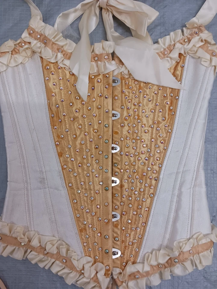 Corsé Dorado Cosplay Gótico Steampunk Con Cordones Pequeño Foto 3 de 4