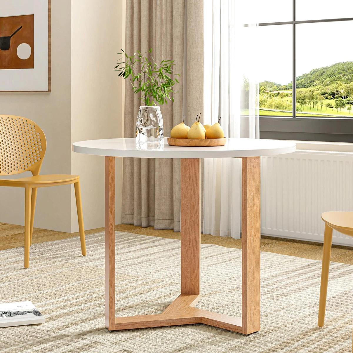 Tablero Redondo De Roble Macizo – 90 Cm De Diámetro X 4 Cm De Grosor, Sin Tratar, Para Mesas O Muebles