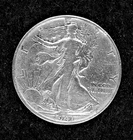 1941 Walking Liberty, silver Half-dollar, circulated, ungraded
