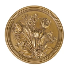 Vintage Wall Sculpture,Antique Pediment,Hallway Wall Art,Hand Painted Floral ...