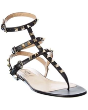 Valentino Rockstud Caged Leather Ankle Strap Sandal Women's