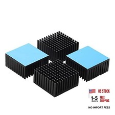 4PCS Black Aluminum Heat Sink with Thermal Conductive Adhesive 40 40 20mm  4pcs  