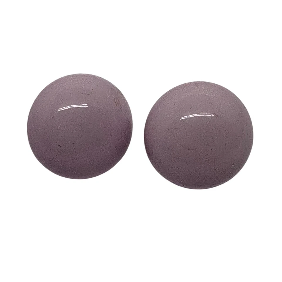 Aretes redondos retro años 70 rosa claro abovedado cabujón estilo botón para mujer Foto 2 de 4
