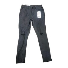 Seven7 Tummyless Jean Black Distressed Knees Women's Sz 10 NWT MSRP 69