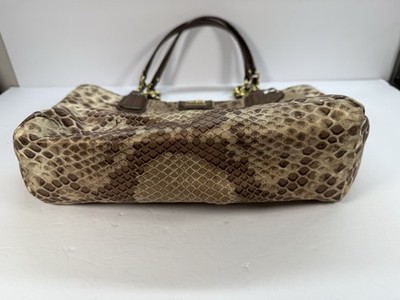 COACH SNAKE SKIN PYTHON PRINT TOTE 20482 SHOULDER BAG HANDBAG
