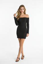 off the shoulder long sleeve dress