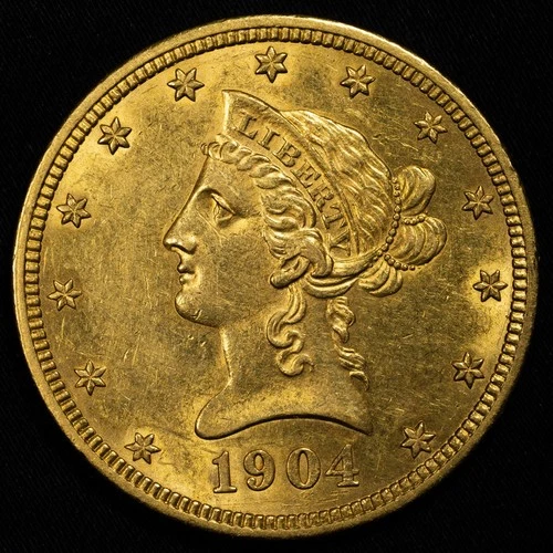 1904 Liberty Head Eagle $10 US Gold Coin Almost Uncirculated (AU)
