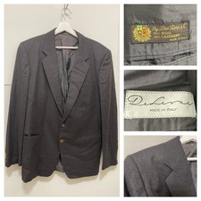 LORO PIANA Sportscoat Jacket Cashmere Wool Charcoal Grey Flannel Preppy 52L Long