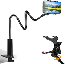 Flexible Gooseneck Phone Holder Stand Adjustable Cell Phone Mount Clamp on Desk