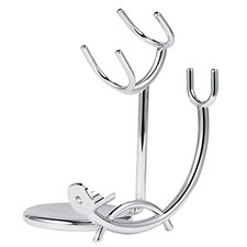 Shaving Razor and Brush Stand, Stainless Steel Shaving Razor Holder, Silver