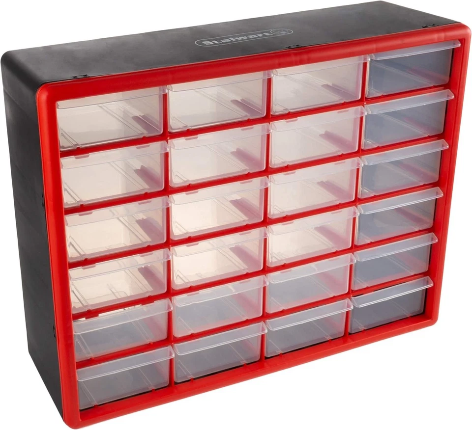 Red Plastic Drawer Organizer - 24 Compartments - Image 3 of 4