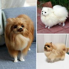 Realistic Plush Pomeranian Dog Lifelike Simulation Dog Puppy Companion Toy Doll
