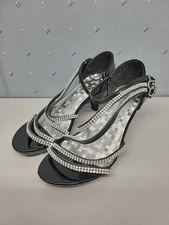 Delicacy Size 10 Black Heels - Rhinestones Sparkly