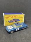 Matchbox Lesney #55 Custom Ford Fairlane Police Car Grey Wheels Nice Repro Box