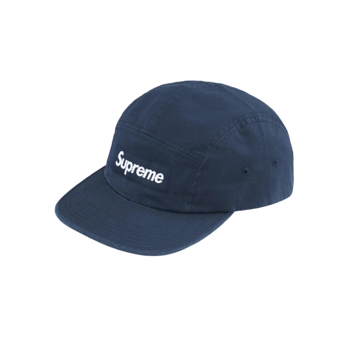 Casquette de camp en sergé chino lavé Supreme bleu marine   24FW  