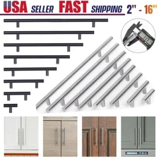 2''-16'' Kitchen Cabinet Pulls Stainless Steel Cupboard Drawer T Bar Handles Lot