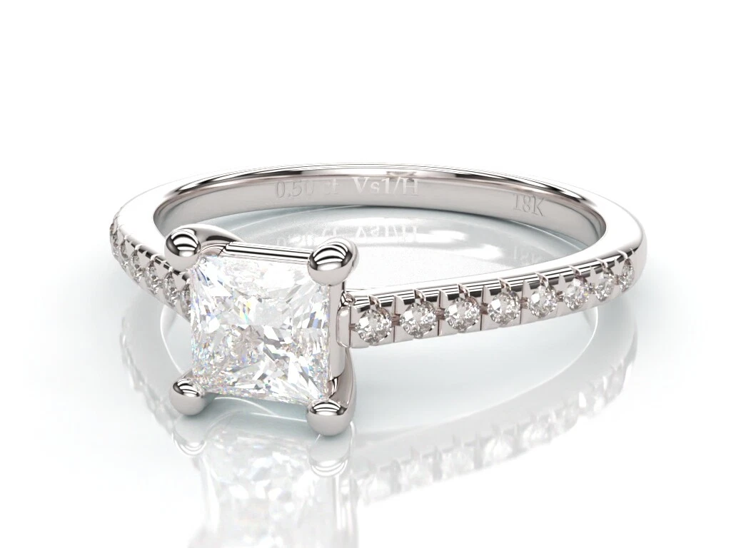 Solitaire with shop side stones