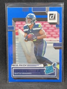 Kenneth Walker III 2022 Donruss Rated Rookie Press Proof Blue RC #318 Seahawks