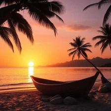 Digital Picture of Beautiful sunset in lake art printable file